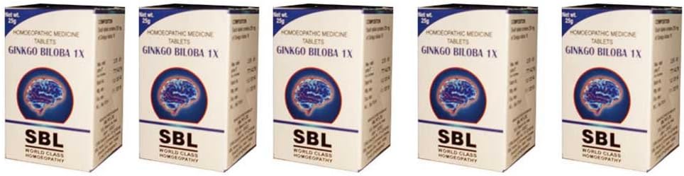SBL Homeopathy Ginkgo Biloba Tablets 1x - 25g (Pack of 5)