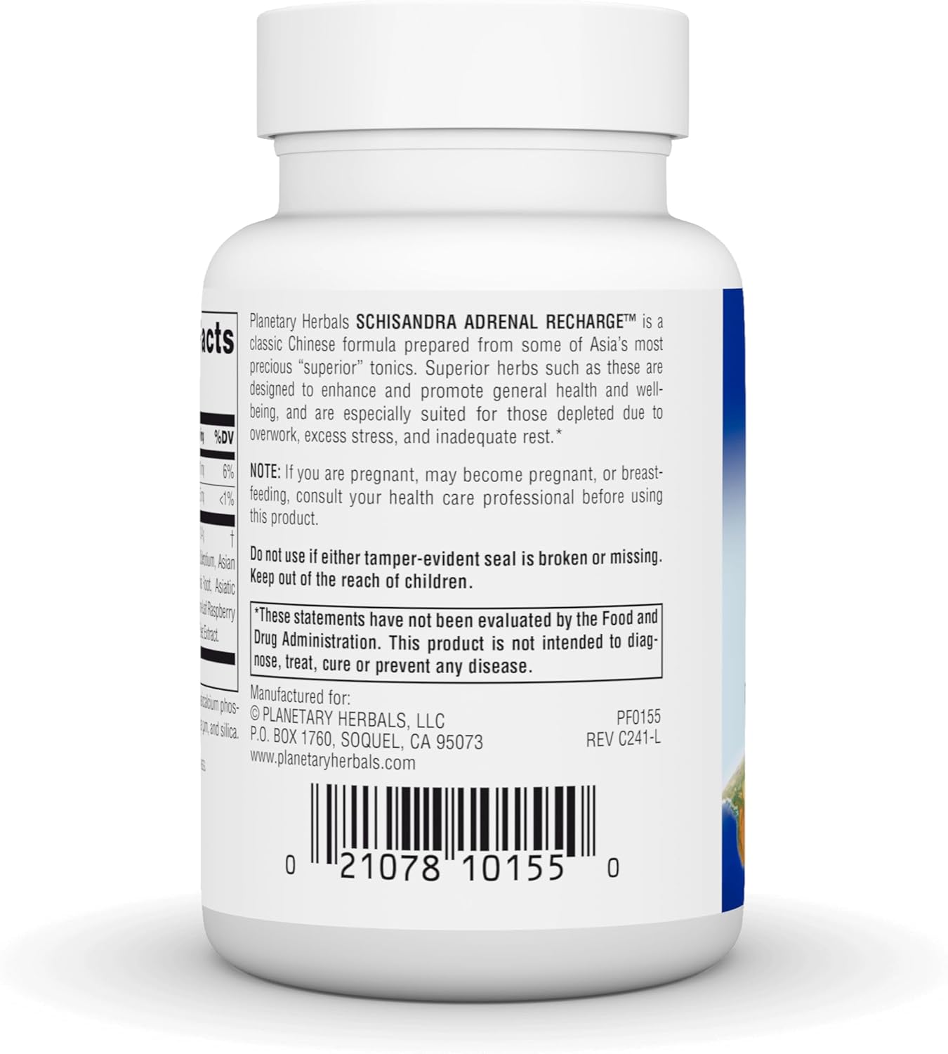 Schisandra Adrenal Complex 710mg Tablets with Yam Rhizome & Poria Sclerotium - 60 Count