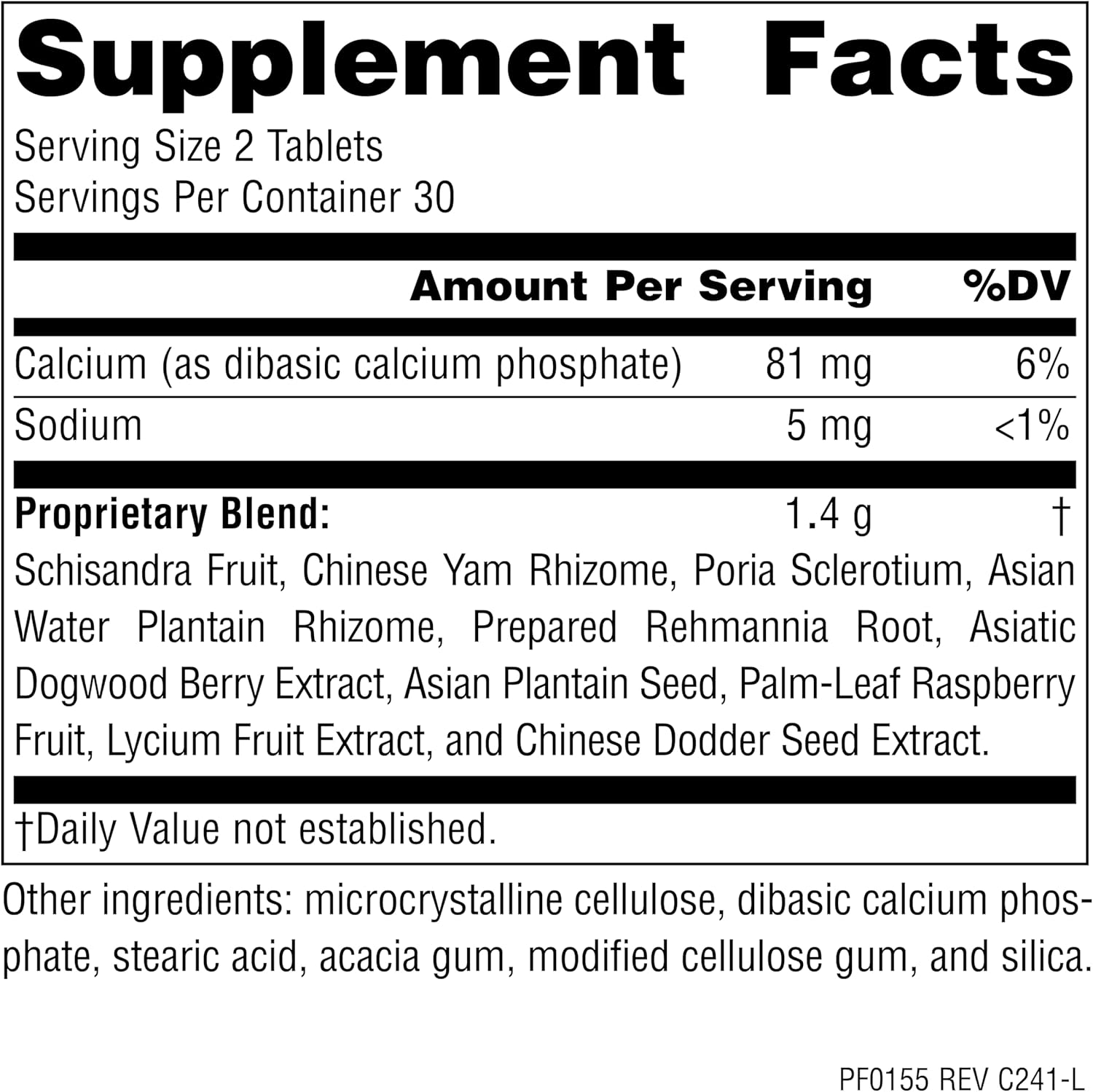 Schisandra Adrenal Complex 710mg Tablets with Yam Rhizome & Poria Sclerotium - 60 Count