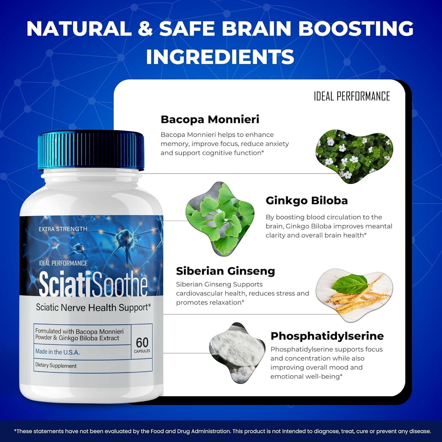 SciatiSoothe Capsules for Sciatica - Advanced Formula Nerve Health Support Supplement - Maximum Strength SciatiSoothe Pills - 2 Pack