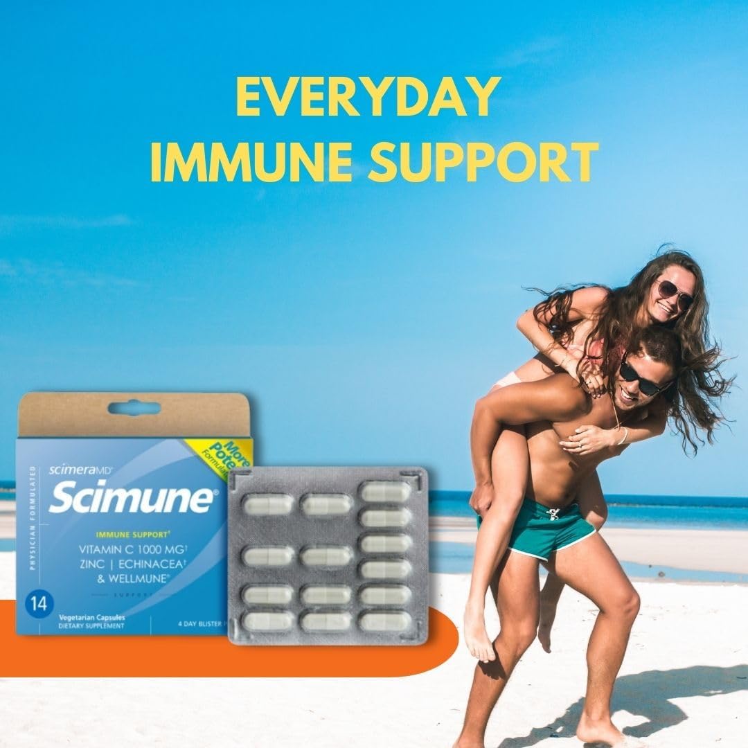 Scimera Bioscience ScimeraMD® Scimune Immune Support Vitamin Supplement - Zinc, Quercetin, Vitamin C, Echinacea, Wellmune® - 14 CT