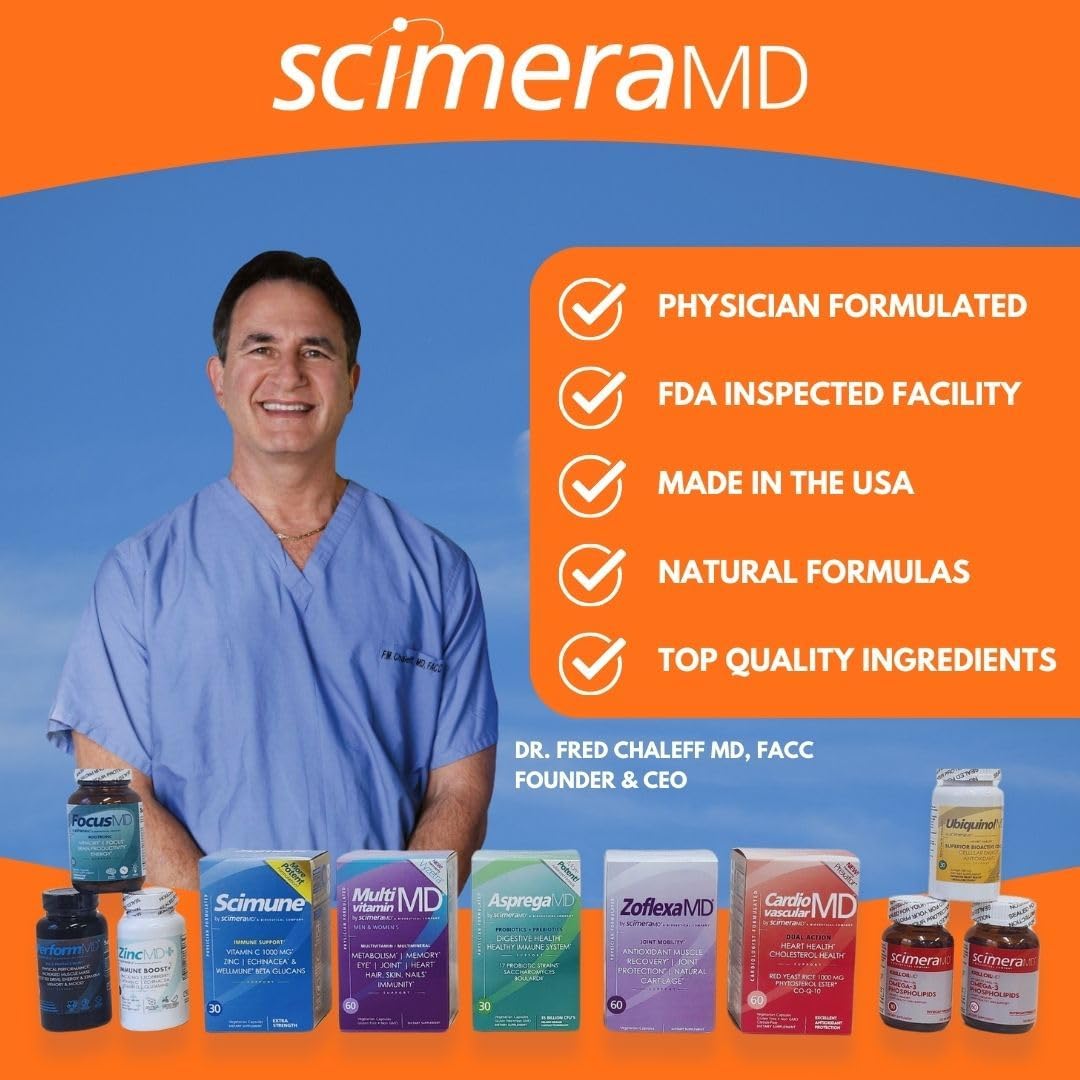 Scimera Bioscience ScimeraMD® Scimune Immune Support Vitamin Supplement - Zinc, Quercetin, Vitamin C, Echinacea, Wellmune® - 14 CT