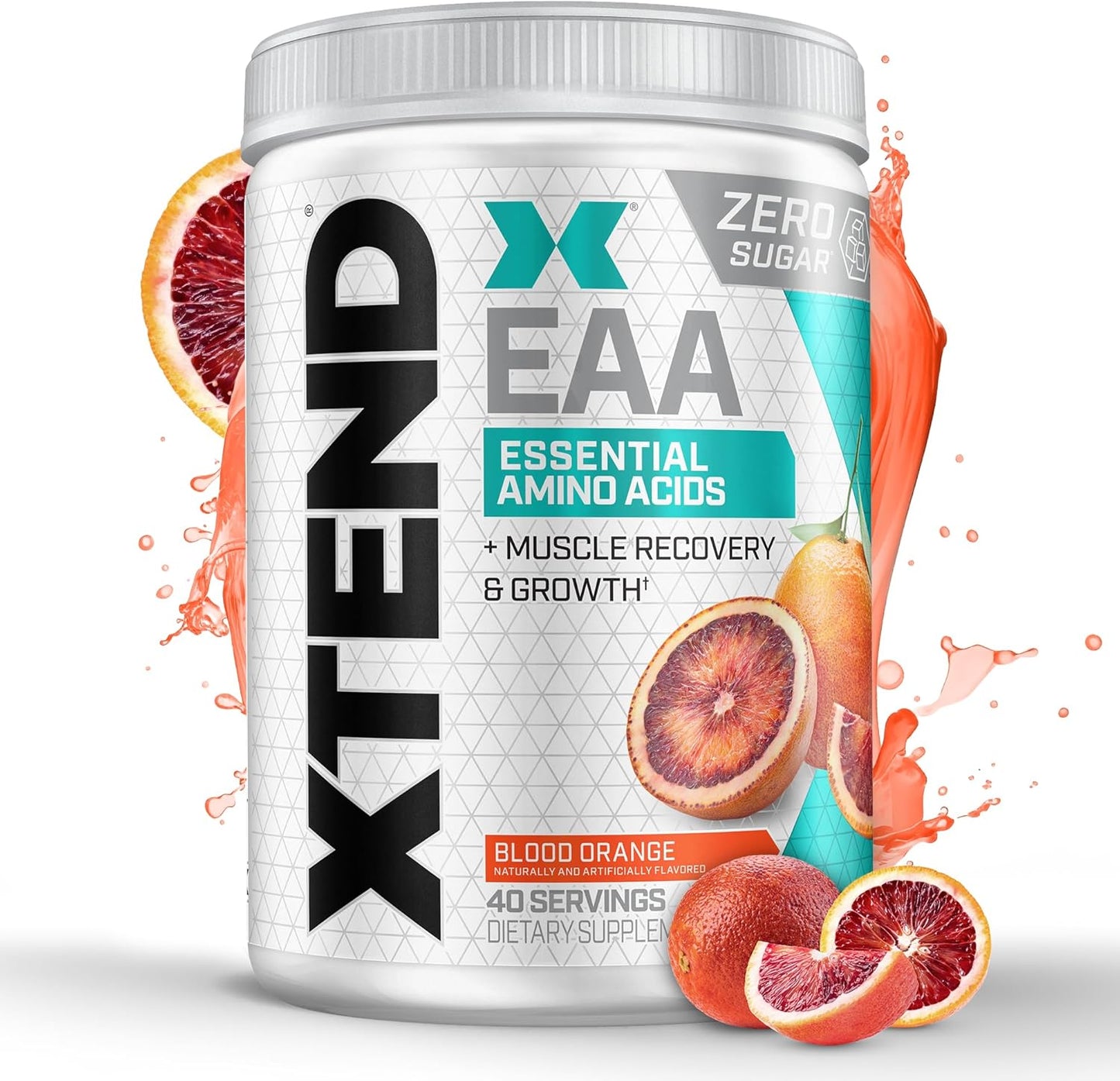 Scivation XTEND EAA + BCAA Powder - Blood Orange Flavor - 40 Servings - 10g EAAs - Muscle Recovery & Growth - Intra/Post Workout
