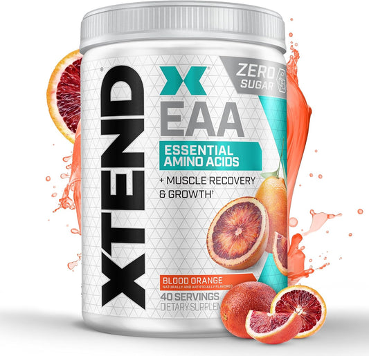 Scivation XTEND EAA + BCAA Powder - Blood Orange Flavor - 40 Servings - 10g EAAs - Muscle Recovery & Growth - Intra/Post Workout