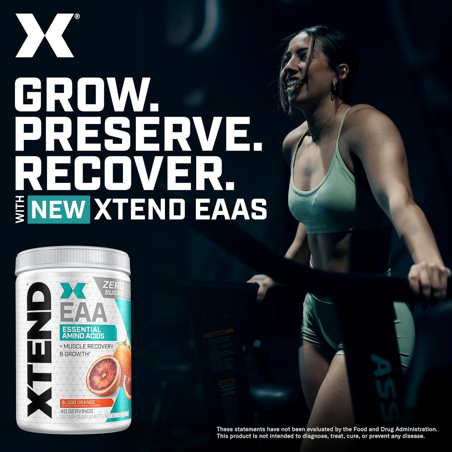 Scivation XTEND EAA + BCAA Powder - Blood Orange Flavor - 40 Servings - 10g EAAs - Muscle Recovery & Growth - Intra/Post Workout