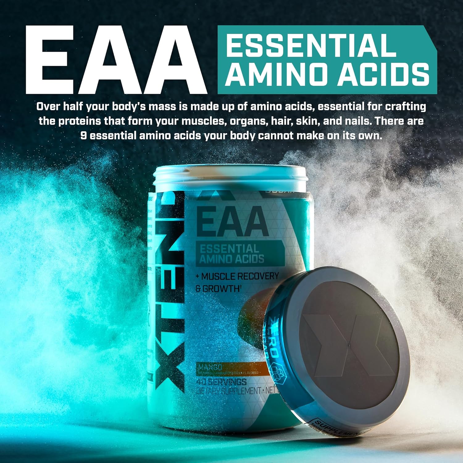 Scivation XTEND EAA + BCAA Powder - Blood Orange Flavor - 40 Servings - 10g EAAs - Muscle Recovery & Growth - Intra/Post Workout
