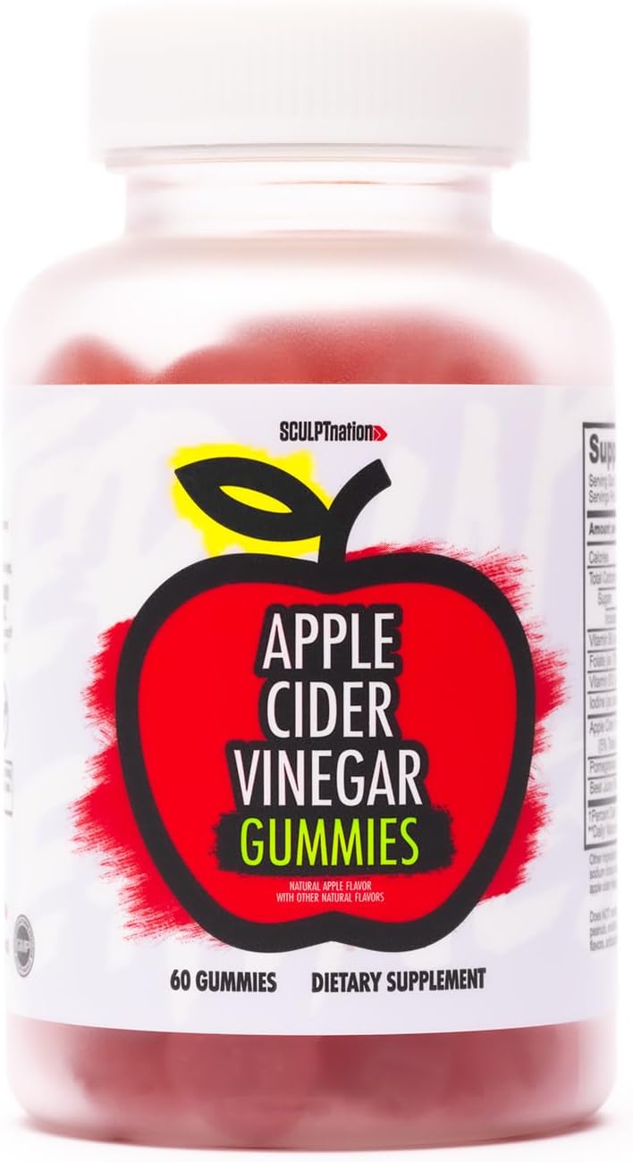 Sculpt Nation by V Shred Apple Cider Vinegar Gummies - Metabolism and Digestion Support - 60 Keto Gummies for a Healthy Superfood Snack