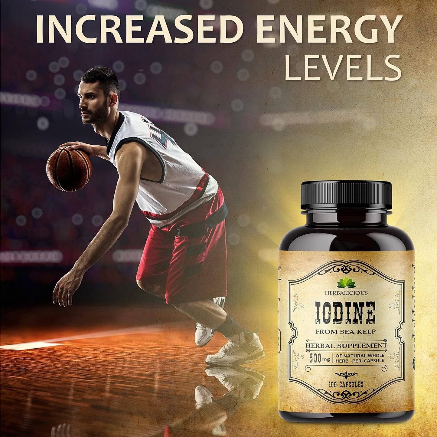 Sea Kelp Capsules - Natural Iodine Extract for Thyroid and Bone Health - Supports Energy Levels - Gluten Free