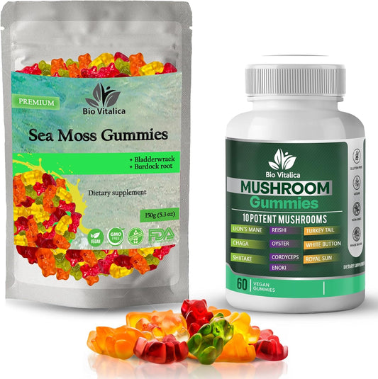 Sea Moss and Mushroom Gummy Bundle: BIO VITALICA - Enhanced Wellness Support - BoostGo Australia