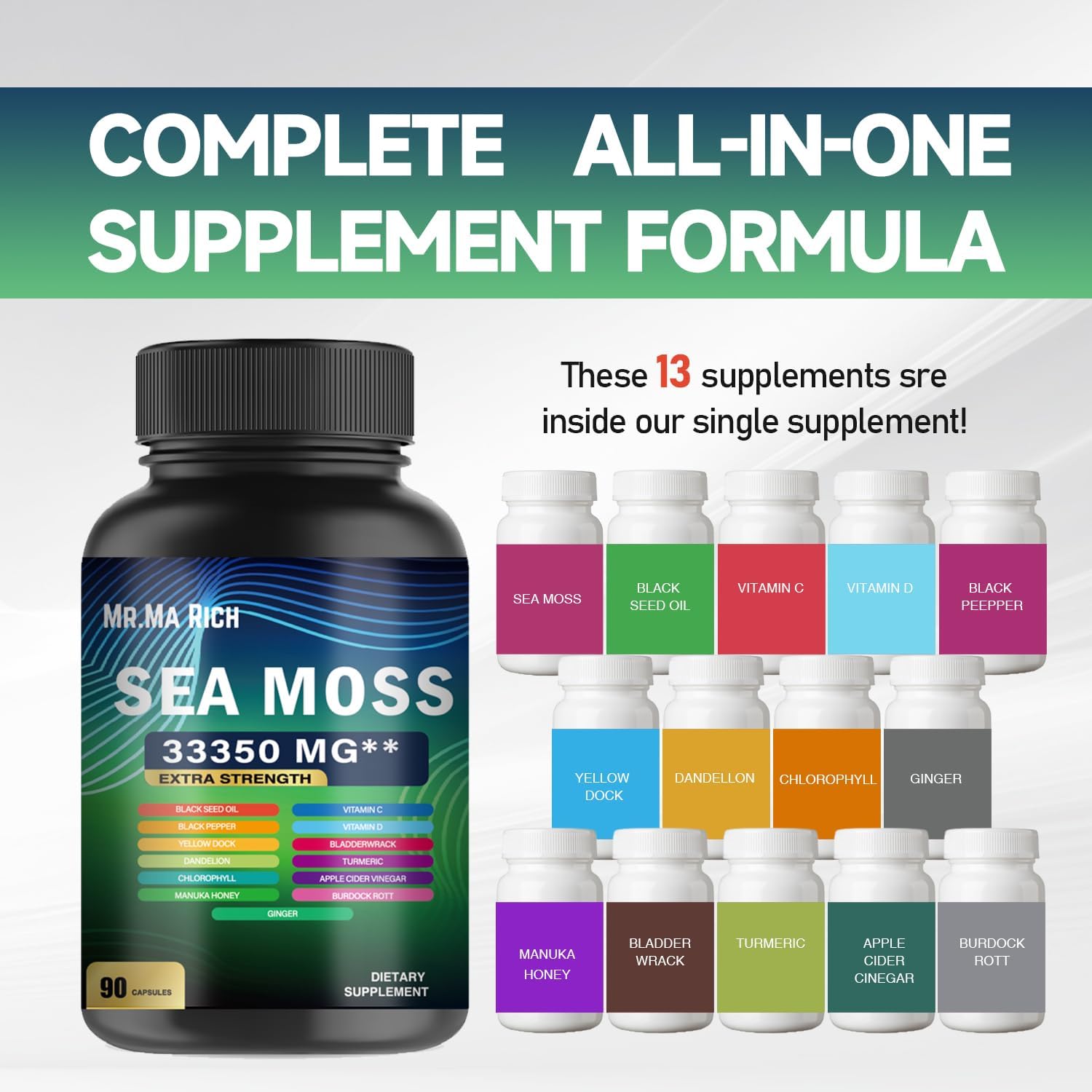 Sea Moss Capsules - 90 Count by Mr. Ma Rich