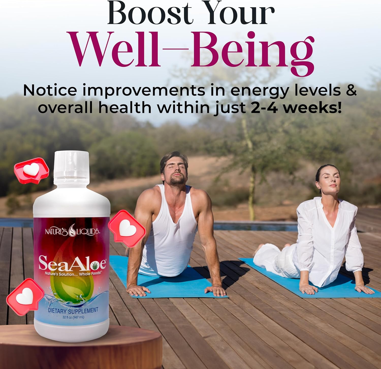 SeaAloe Liquid Whole Food Multivitamin & Mineral Supplement, 32 Oz Bottle - Aloe Vera, Sea Vegetables, Pau D’ Arco - Digestion, Immune Support, Thyroid Function - Nature’s Liquids