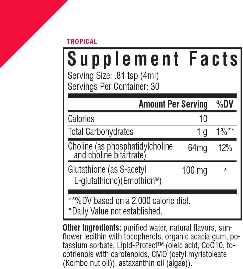 Seeking Health Optimal Liposomal Glutathione - Immune & Liver Support - Tropical Flavor, 4 oz