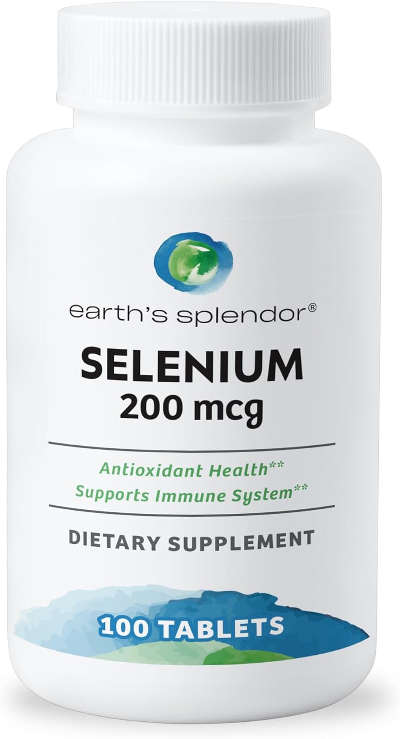 Selenium 200 mcg Supplement for Antioxidant Health and Immune Support - 100 Tablets