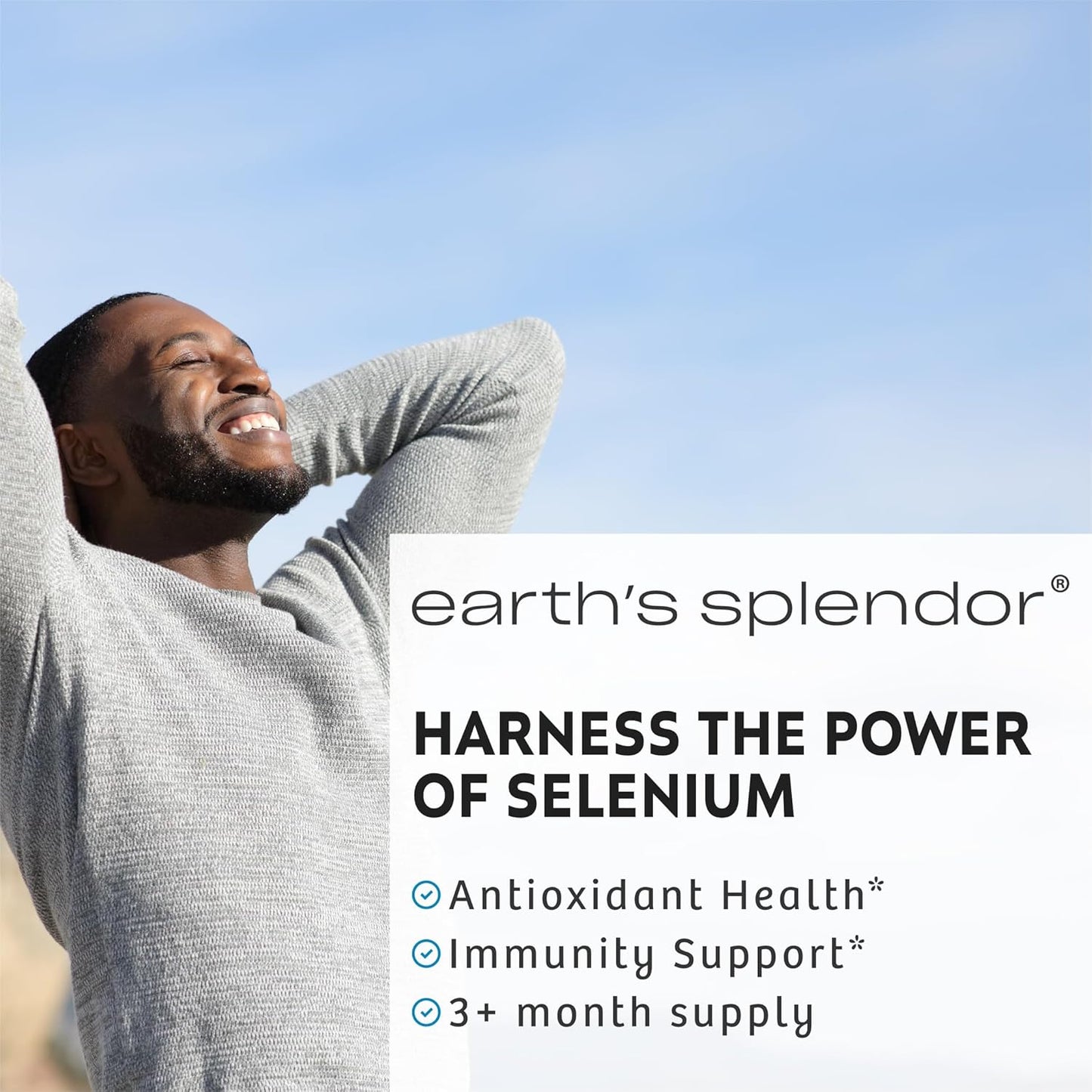 Selenium 200 mcg Supplement for Antioxidant Health and Immune Support - 100 Tablets