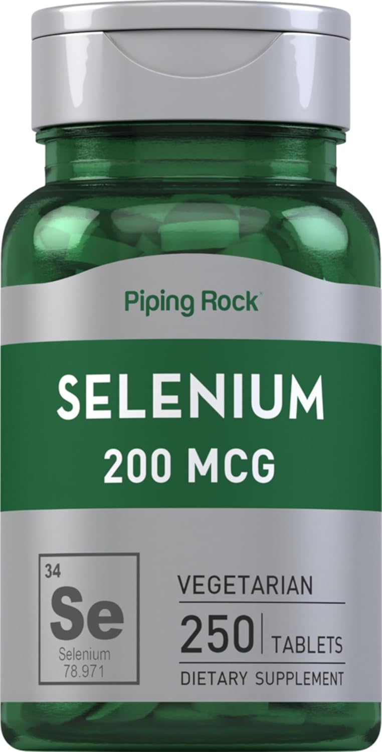 Selenium 200mcg Supplement Tablets - Vegetarian, Non-GMO, Gluten Free | Piping Rock - 250 Count