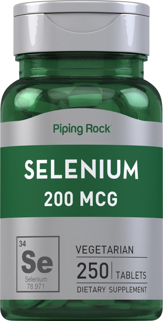 Selenium 200mcg Supplement Tablets - Vegetarian, Non-GMO, Gluten Free | Piping Rock - 250 Count