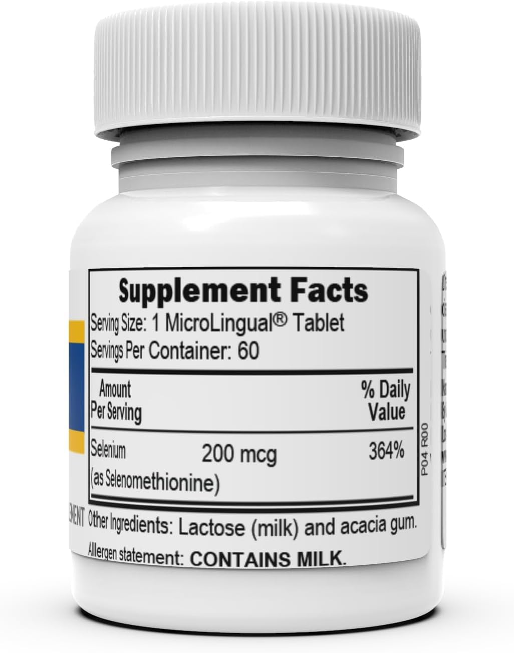 Selenomethionine Tablets for Immune Health & Thyroid Support - 200 mcg Selenium Supplement - 60 Instant Dissolve Tablets