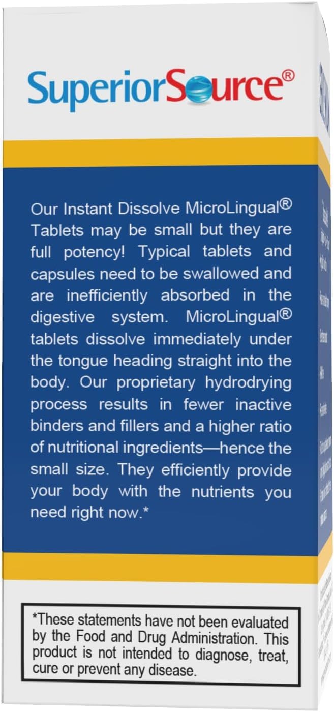 Selenomethionine Tablets for Immune Health & Thyroid Support - 200 mcg Selenium Supplement - 60 Instant Dissolve Tablets