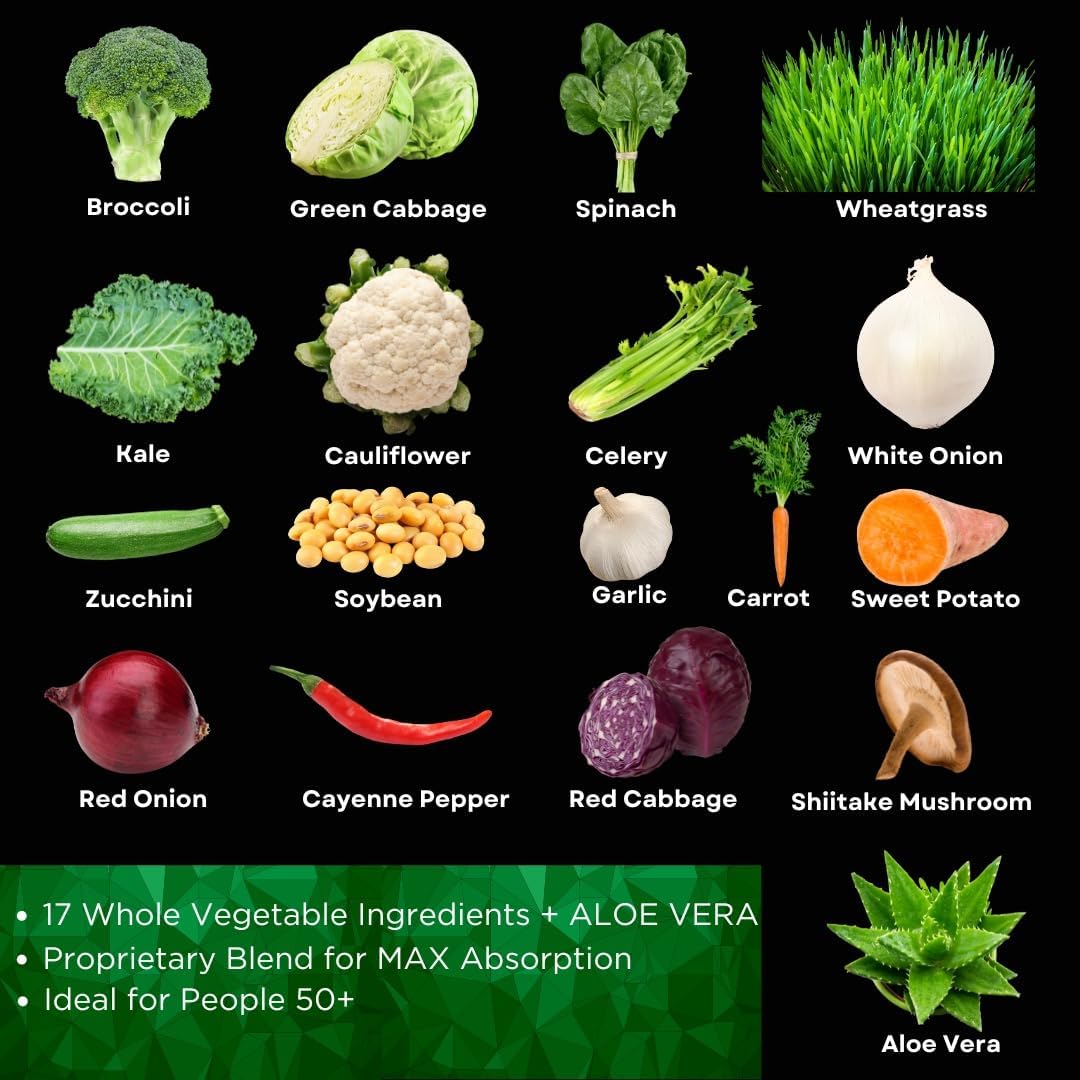 Senior Whole Food Supplement for Men and Women - 90 Fruit Capsules, 90 Veggie Capsules - Enhanced Absorption Formula - Greener Option