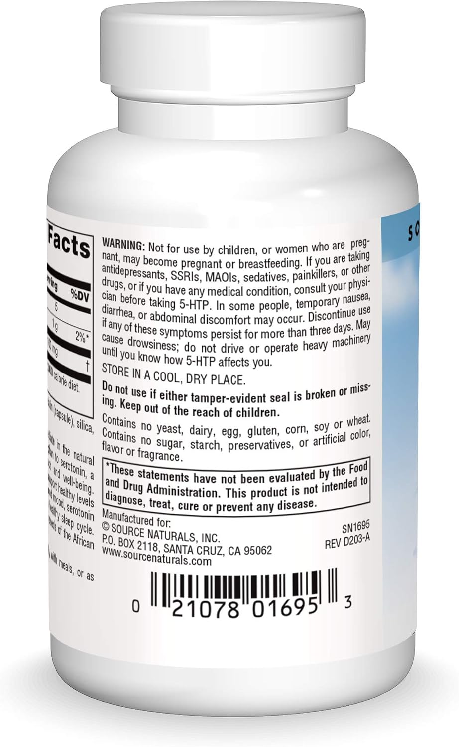 Serene Science 5-HTP 100 mg - Source Naturals - 60 Capsules for Mood Support and Relaxation