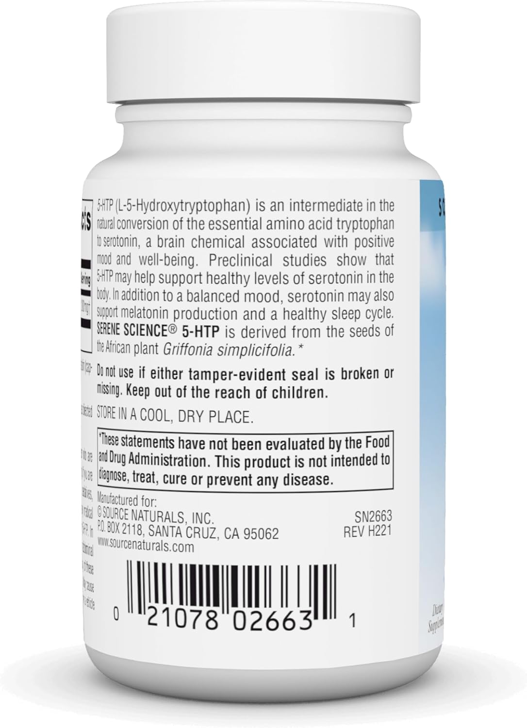 Serene Science 5-HTP 200 mg - 60 Capsules by Source Naturals