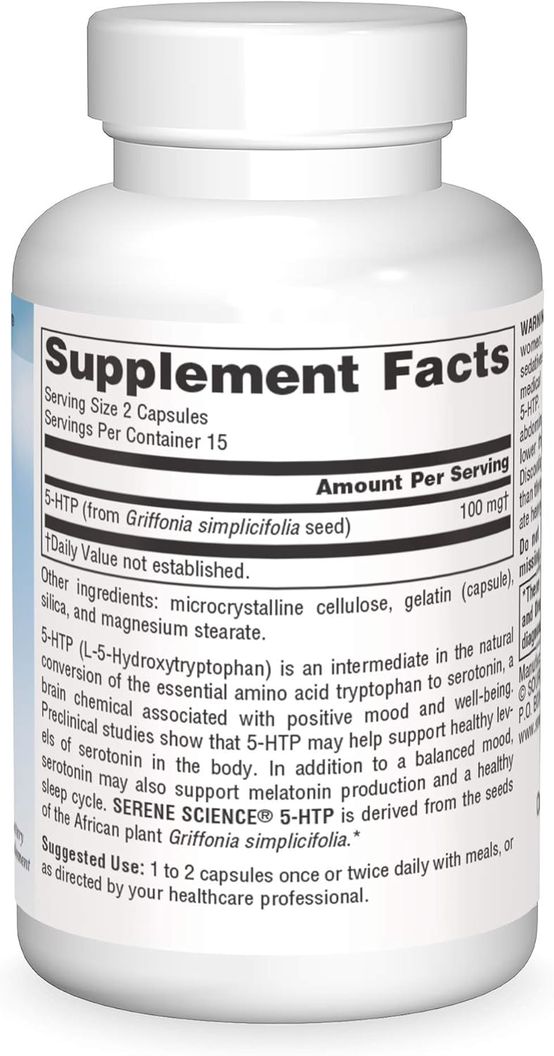 Serene Science 5-HTP Capsules - 50mg, 30 Count by Source Naturals