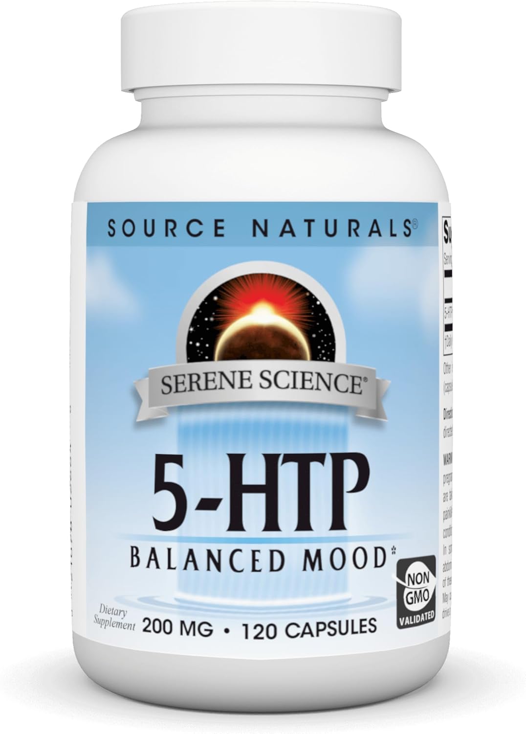 Serene Science 5-HTP Supplement, 200 mg - 120 Capsules, Supports Balanced Mood*, Non-GMO