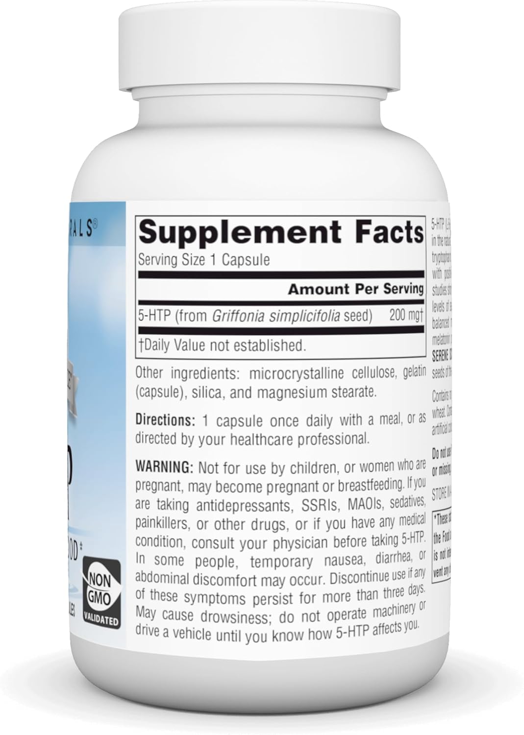 Serene Science 5-HTP Supplement, 200 mg - 120 Capsules, Supports Balanced Mood*, Non-GMO