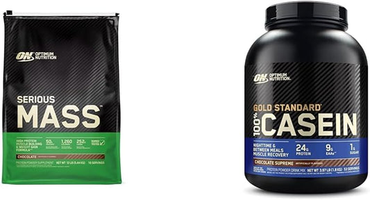 Serious Mass Weight Gainer Protein Powder & Gold Standard Micellar Casein Protein Powder Bundle