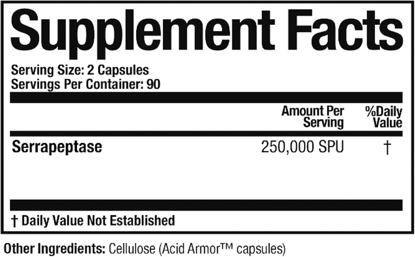 Serretia Serrapeptase Formula by Arthur Andrew Medical, 180 Capsules for Muscle and Sinus Support