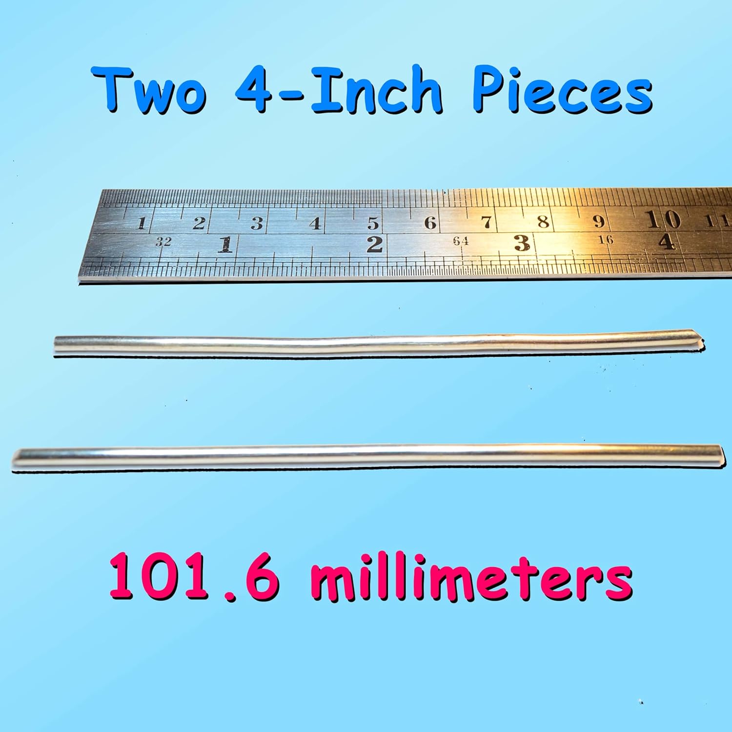 Set of (2) 4" 12-Gauge Colloidal Silver Generator Electrode Rods - 99.99% Pure Wire with Certificate of Compliance