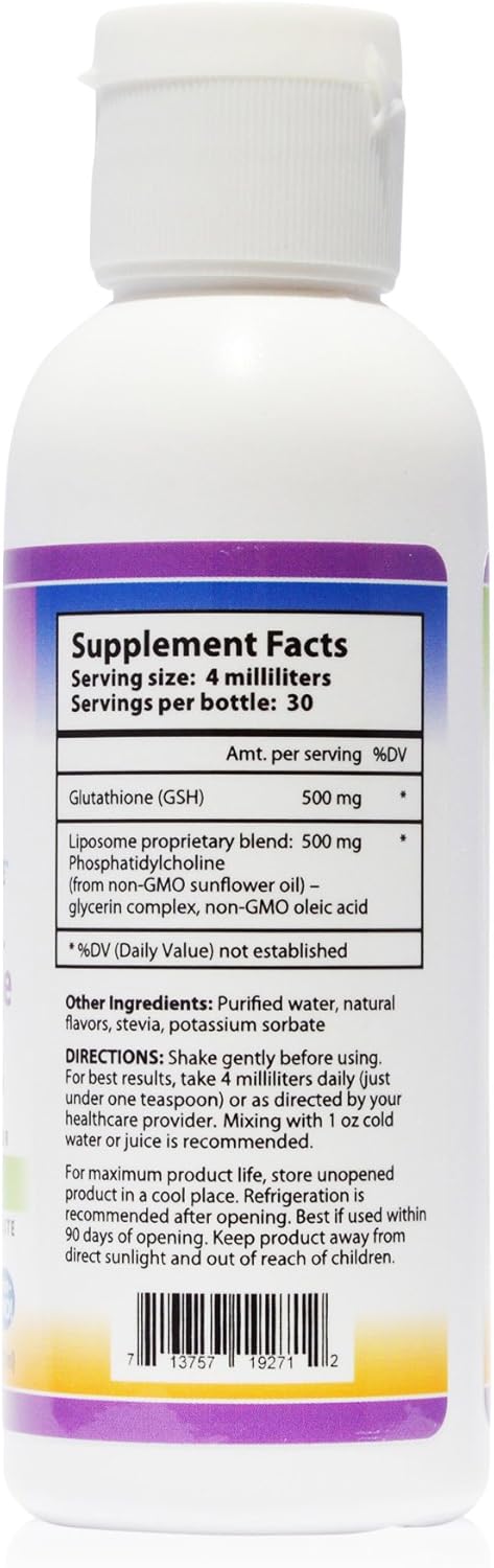 Setria® 500mg Liposomal Glutathione for Cellular Absorption | Detox Liver, Reduce Oxidative Stress | Soy-Free, Non-GMO, Citrus Flavor Liquid Formula