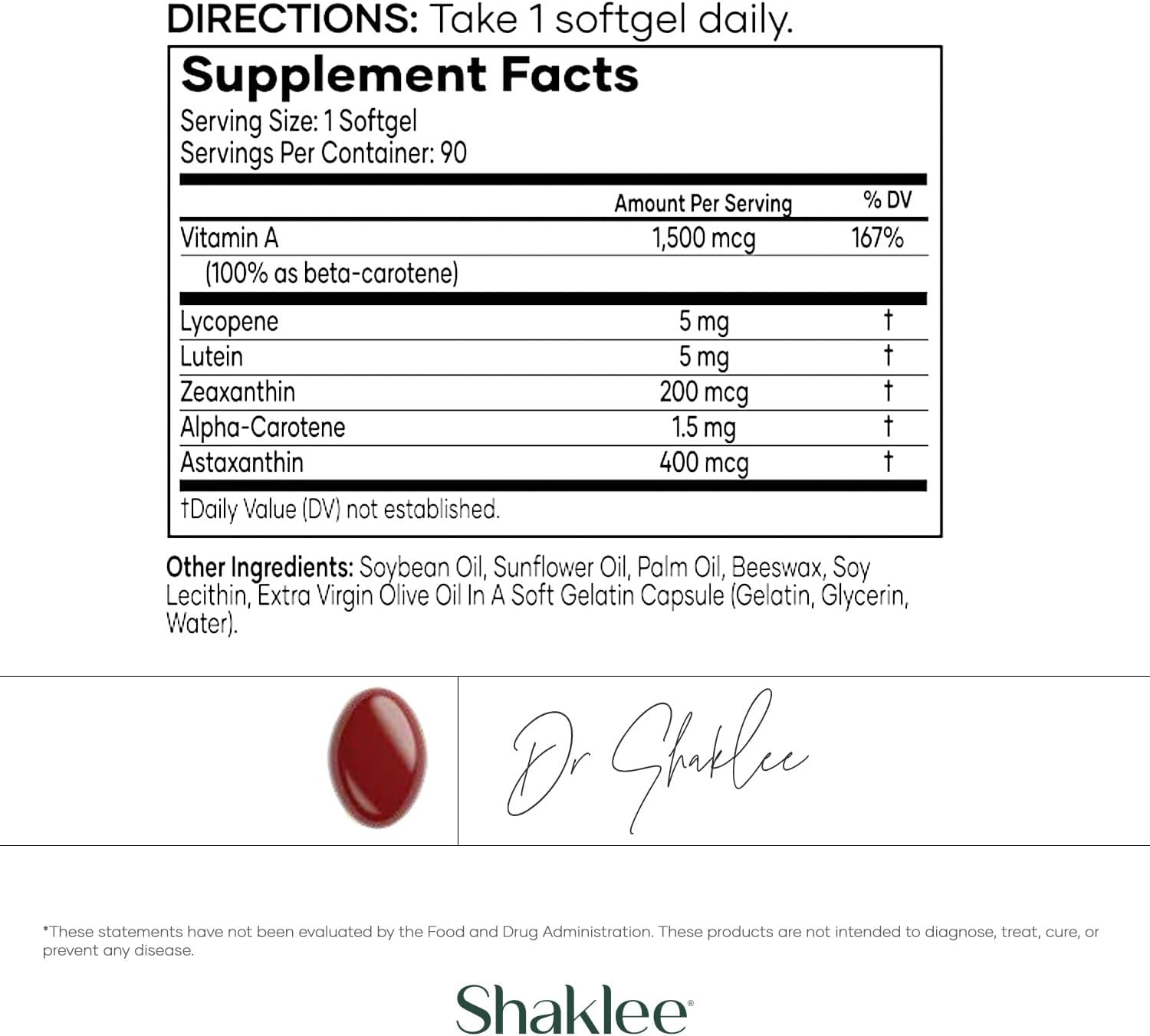 Shaklee CarotoMax Eye Health Formula with 6 Carotenoids - Supports Vision & Macular Health - 90 Softgels