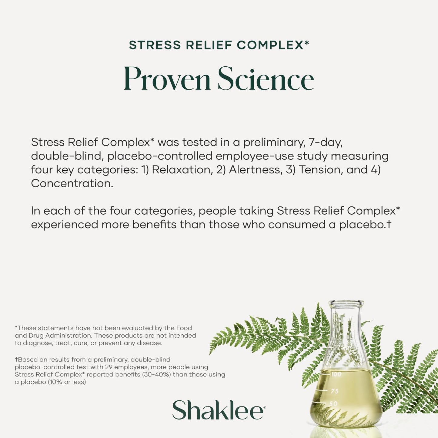 Shaklee Stress Relief Complex with L-theanine, Ashwagandha, Beta-sitosterol, L-tyrosine - Daily Relaxation Supplement for Adults - 30 Caplets