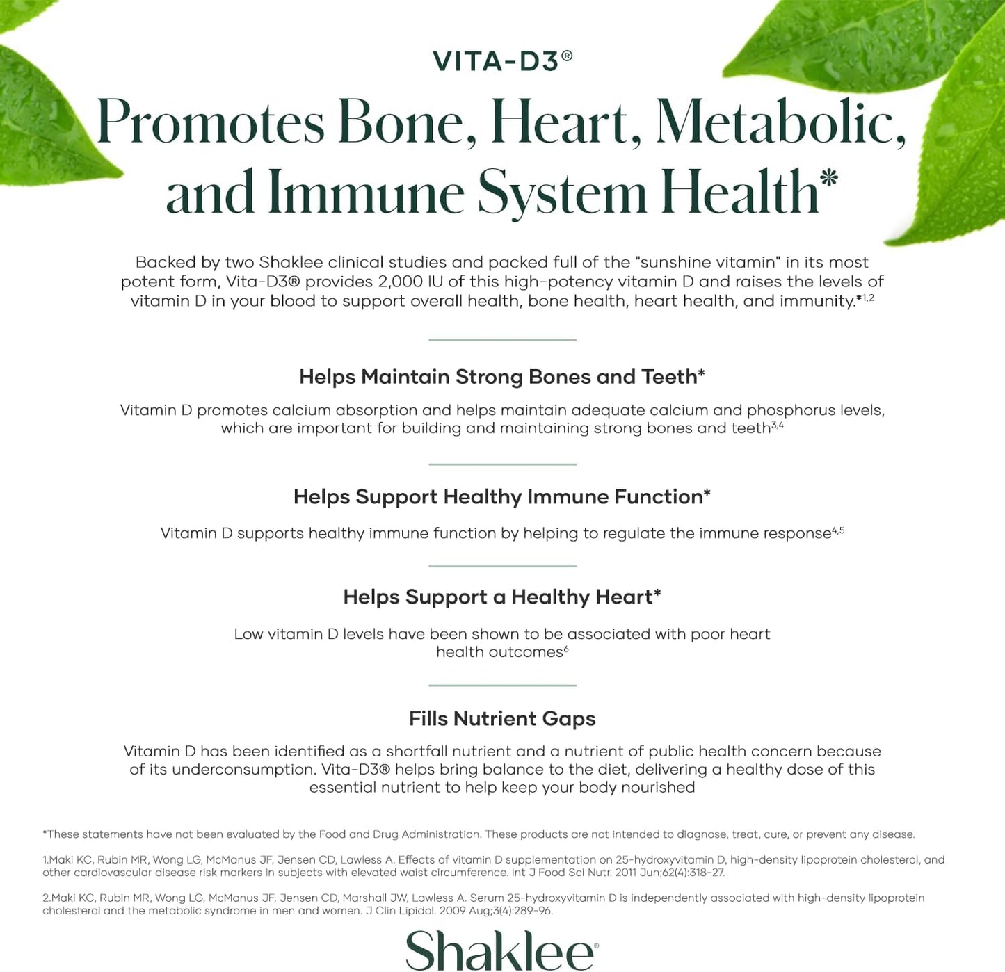 Shaklee Vita-D3® 2,000 IU - Supports Bone, Heart, and Immune Health | High-Potency Vitamin D3 for Overall Wellness | 90 Tablets
