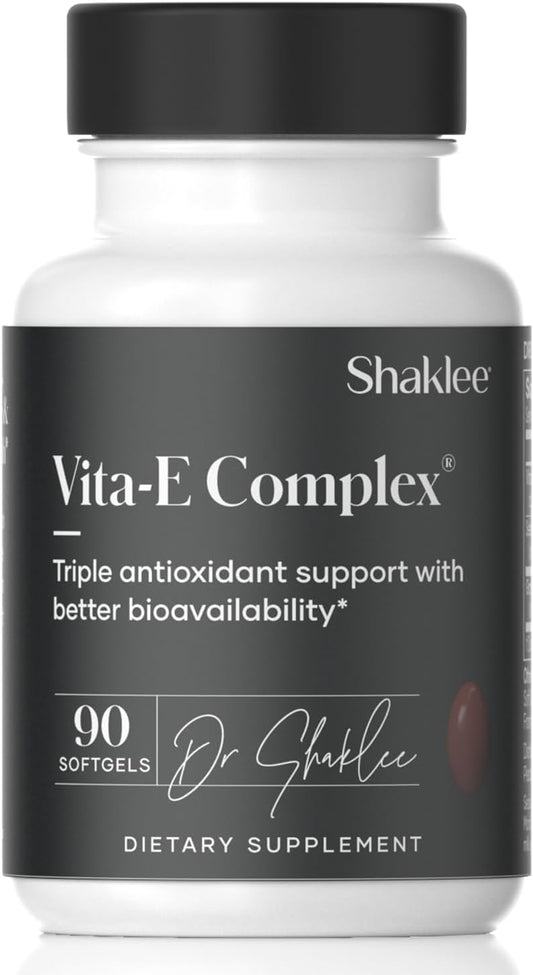 Shaklee Vita-E® 400 IU Tablets with Selenium and Grape Seed Extract - Heart, Brain, and Prostate Health Support - 90 Softgels