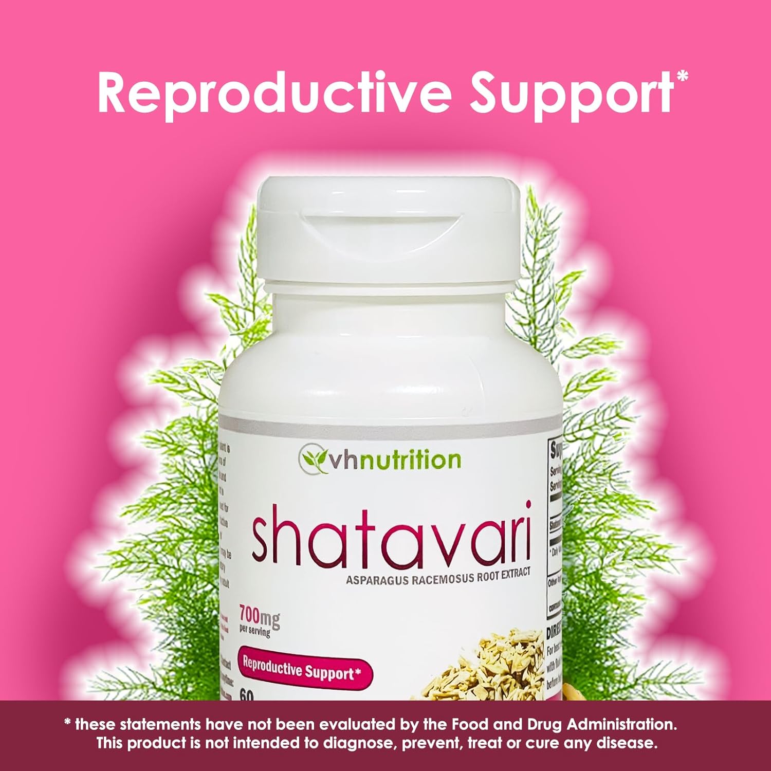 SHATAVARI 700mg Extract Capsules - Female Vitality & Hormonal Balance - Natural Estrogen Support for Well-Being - VH Nutrition