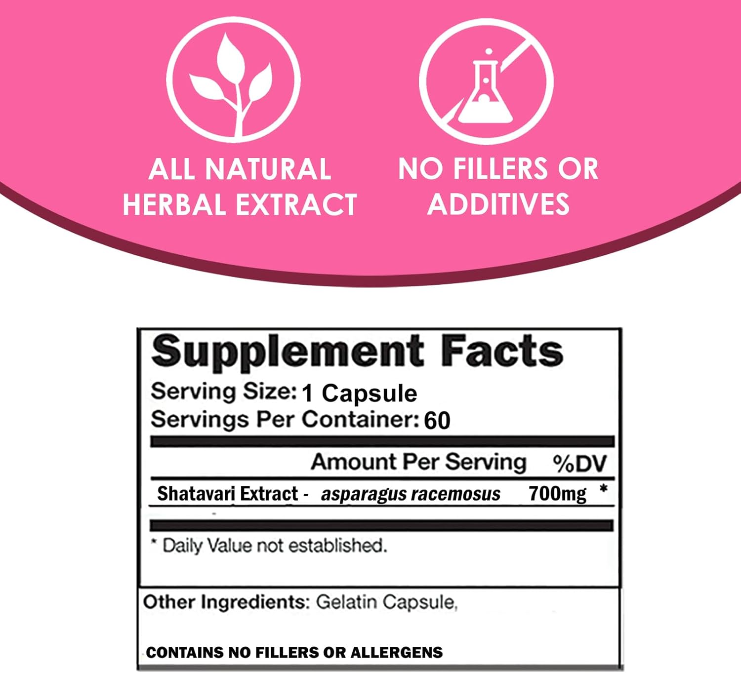 SHATAVARI 700mg Extract Capsules - Female Vitality & Hormonal Balance - Natural Estrogen Support for Well-Being - VH Nutrition