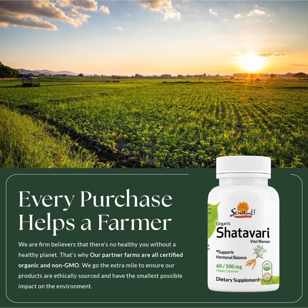 Shatavari Capsules for Female Hormonal Balance, Reproductive Health, and Lactation - 60 Vegan Capsules, 500mg
