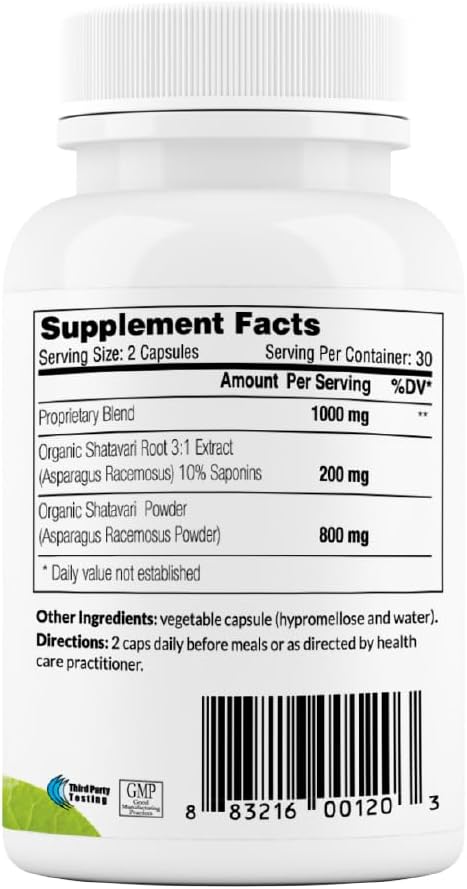 Shatavari Capsules for Female Hormonal Balance, Reproductive Health, and Lactation - 60 Vegan Capsules, 500mg