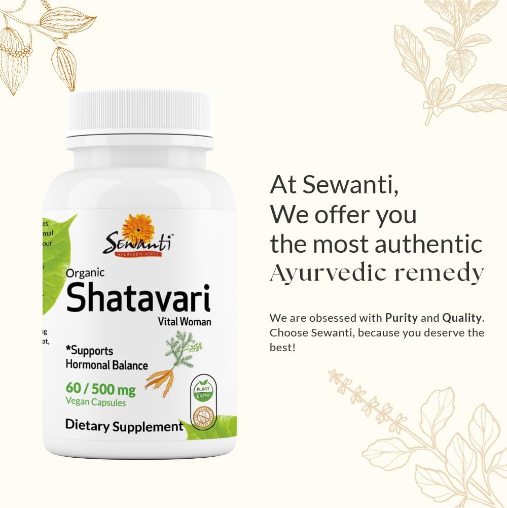Shatavari Capsules for Female Hormonal Balance, Reproductive Health, and Lactation - 60 Vegan Capsules, 500mg