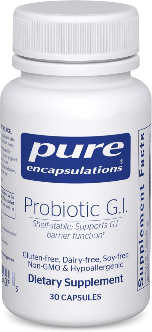 Shelf Stable Probiotic G.I. Capsules for Intestinal & Gastrointestinal Support - Lactobacillus & Bifidobacterium - 30 Count