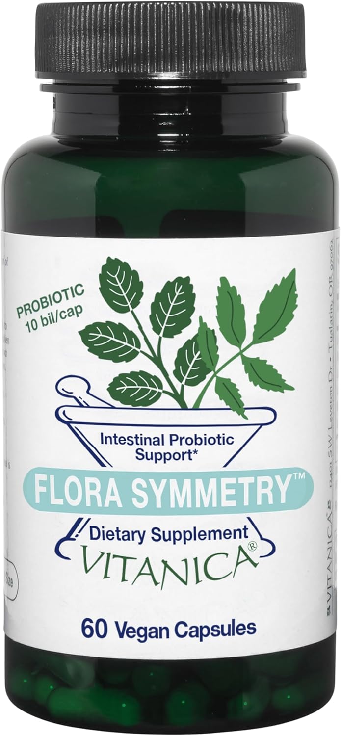 Shelf Stable Probiotic Supplement for Men and Women - Vitanica Flora Symmetry, 60 Capsules, Vegan, Non-GMO, Dr Formulated