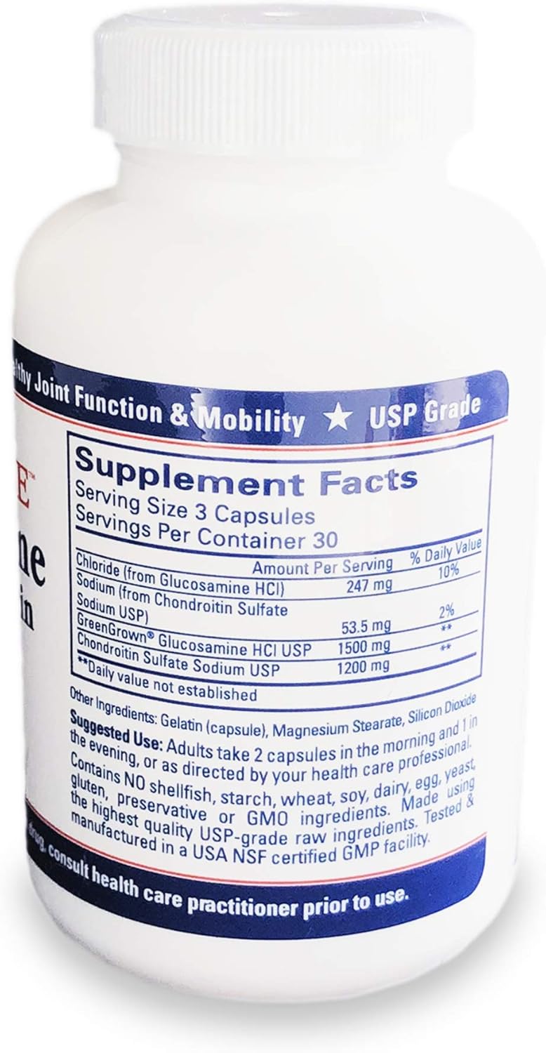 Shellfish-Free Glucosamine Chondroitin Capsules for Healthy Joints & Cartilage - 90ct, 500/400mg