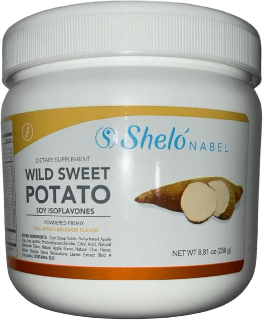 Shelo Nabel Wild Sweet Potato Soy Isoflavones Powdered Premix with Chai Apple Cinnamon Flavors 250g White