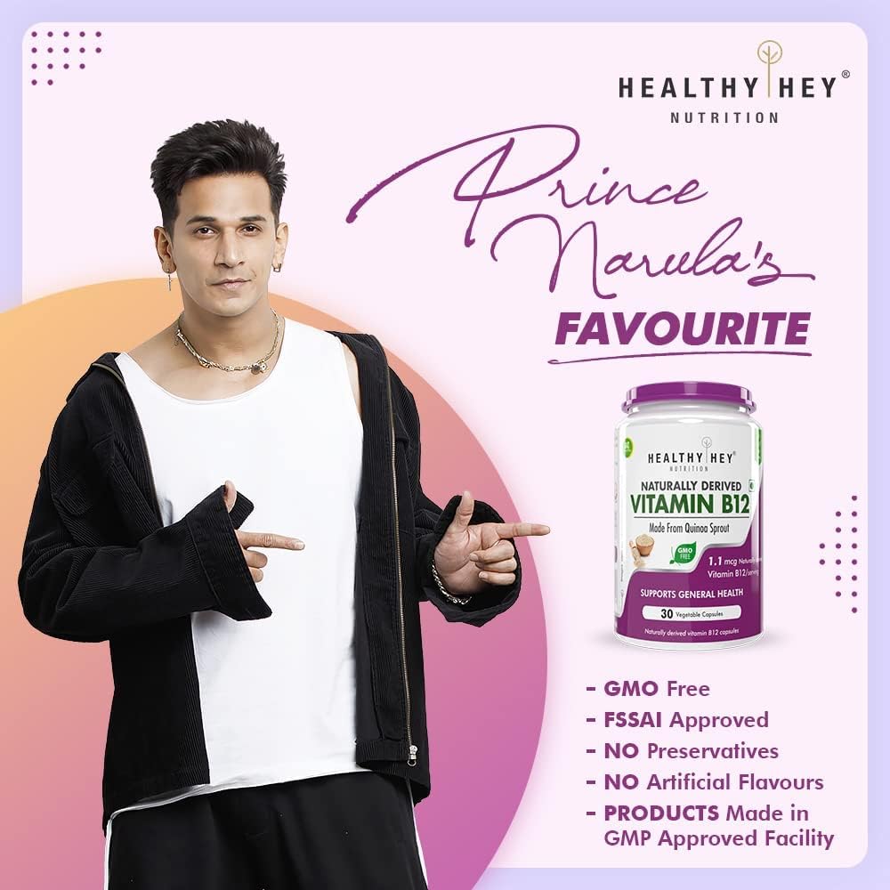 Sheltr Vitamin B12 Supplement - 100% Natural for Immune Support | Non-Synthetic, Chemical-Free | 30 Vegetarian Capsules