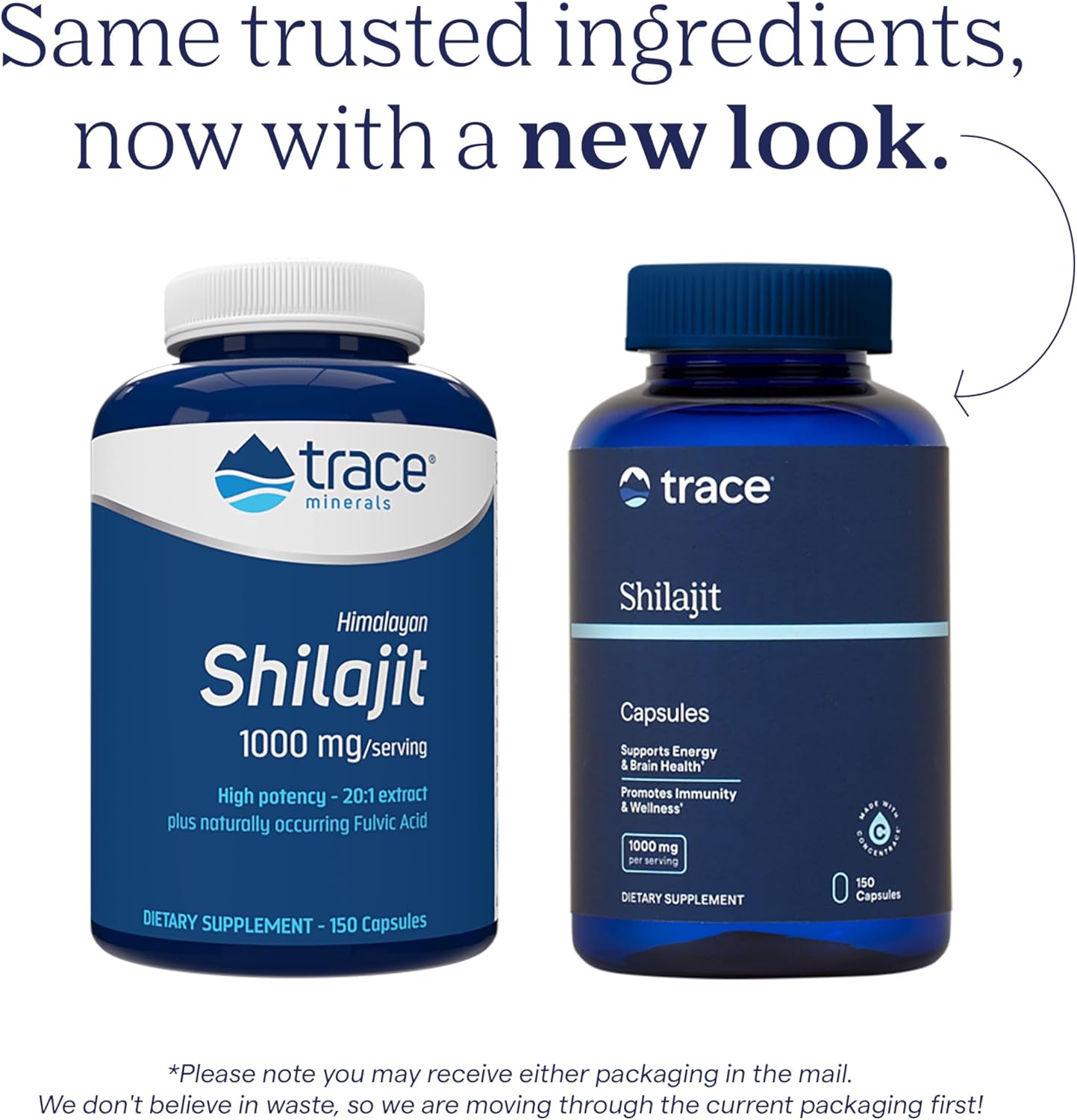 Shilajit 1000mg Capsules with Trace Minerals - Brain and Immune Support Formula - Energy Boosting Supplement - 150 Capsules