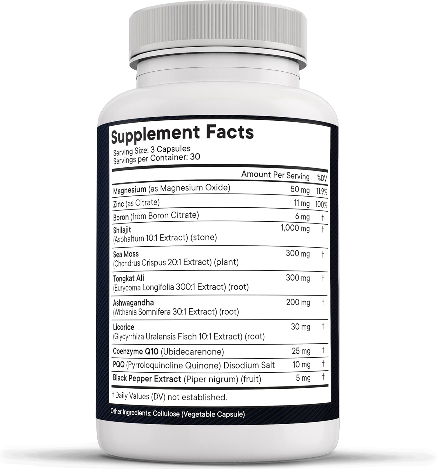 Shilajit Fulvic Acid Capsules with Sea Moss, Ashwagandha, Tongkat Ali, Boron, Magnesium - Men's Supplement - 180 Count (2 Pack)