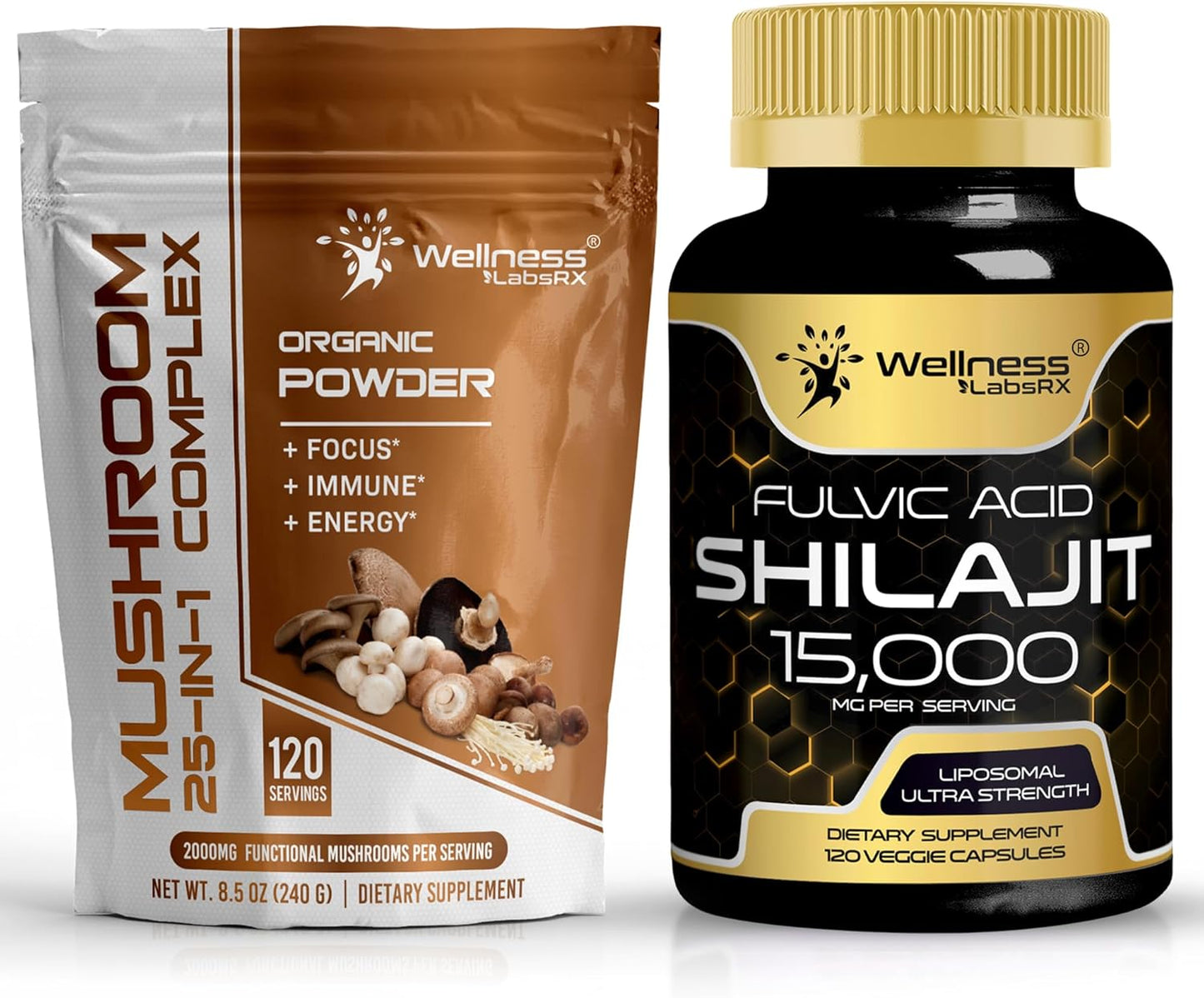 Shilajit Pure Himalayan Capsules - Mushroom Powder 2000mg, 15,000mg Strength - BoostGo Australia