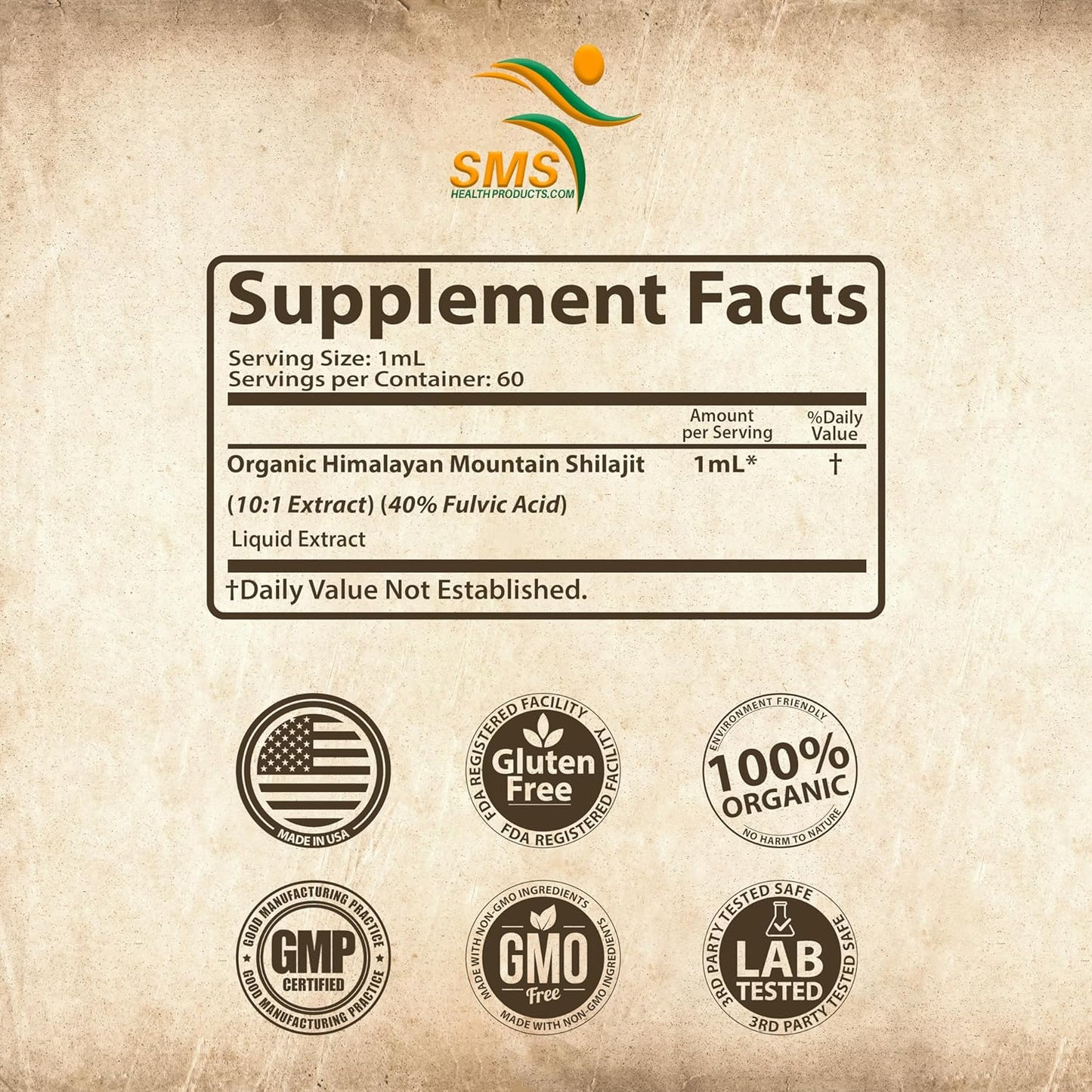Shilajit Pure Himalayan Drops with 40% Fulvic Acid, High Trace Minerals, No Fillers, Made in USA | Herbal Vegan Supplement